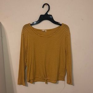 yellow and white striped top